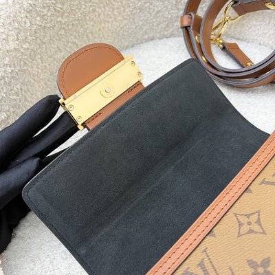 LV Mini Dauphine Flap Bag in Monogram and Monogram Reverse Canvas and GHW (Model: M44580)