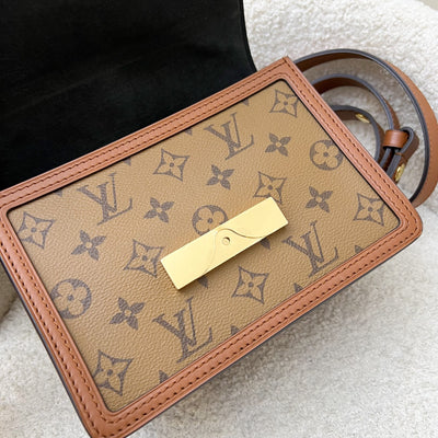 LV Mini Dauphine Flap Bag in Monogram and Monogram Reverse Canvas and GHW (Model: M44580)