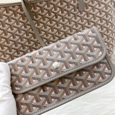 Goyard Saint Louis Claire Voie PM Tote in Limited Edition Grey / Pink Canvas and Pink Interior