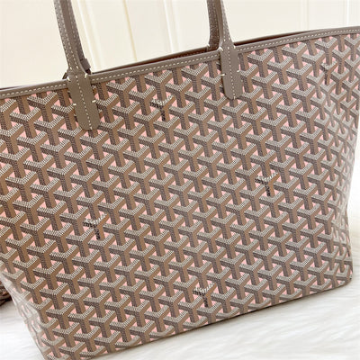 Goyard Saint Louis Claire Voie PM Tote in Limited Edition Grey / Pink Canvas and Pink Interior