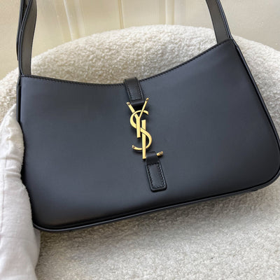 Saint Laurent YSL Le 5 à 7 Shoulder Bag in Black Smooth Calfskin and GHW