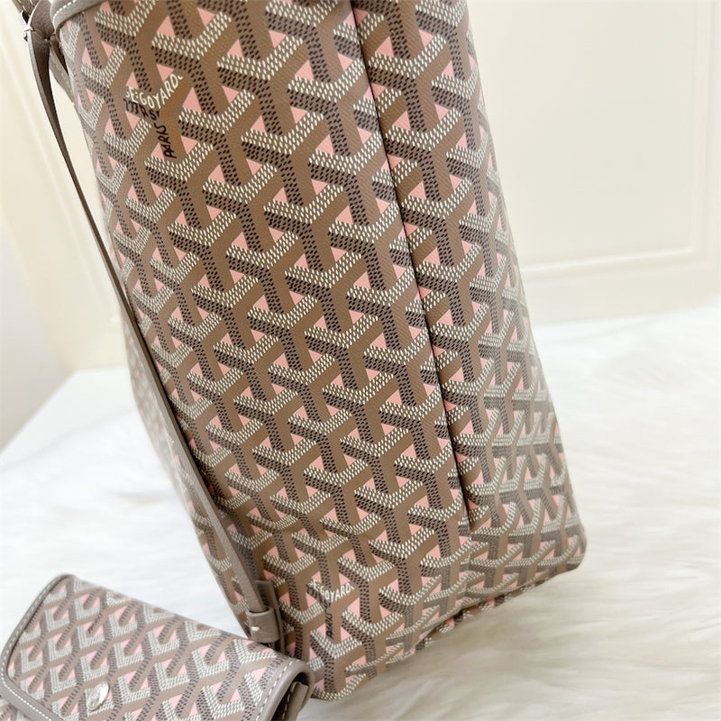 Goyard Saint Louis Claire Voie PM Tote in Limited Edition Grey / Pink Canvas and Pink Interior