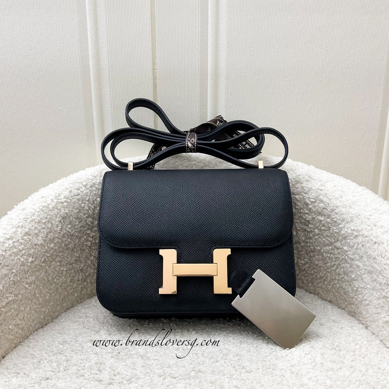 Hermes Constance 18 Mini (Mirror Version) in Noir Black Epsom Leather and RGHW