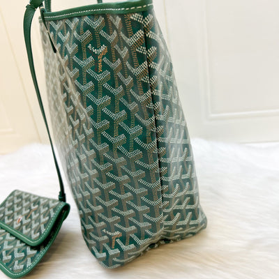 [Like New] Goyard Saint Louis PM Tote in Green Signature Goyardine Canvas