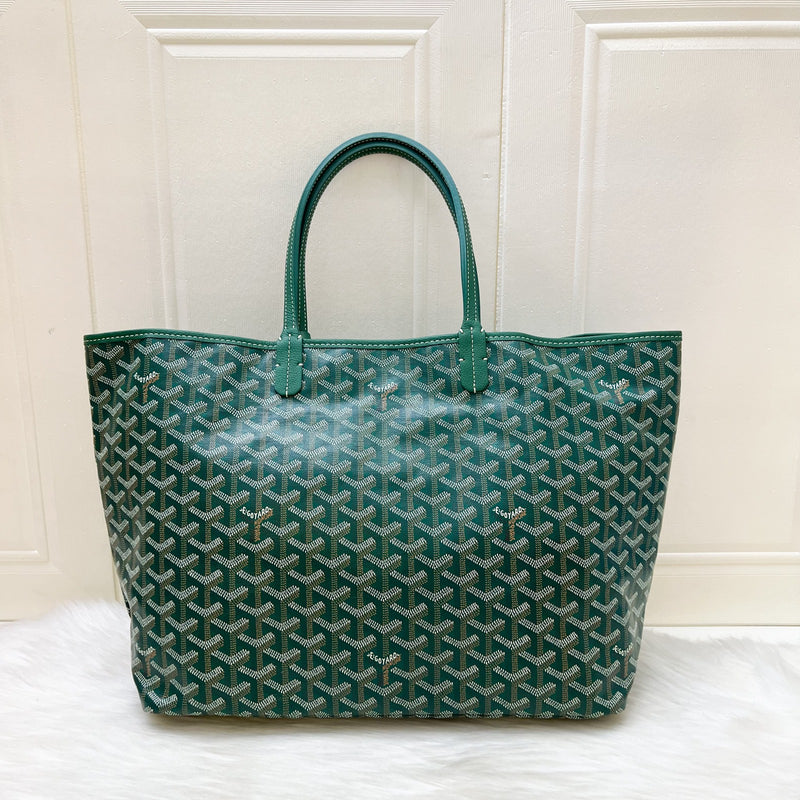 [Like New] Goyard Saint Louis PM Tote in Green Signature Goyardine Canvas