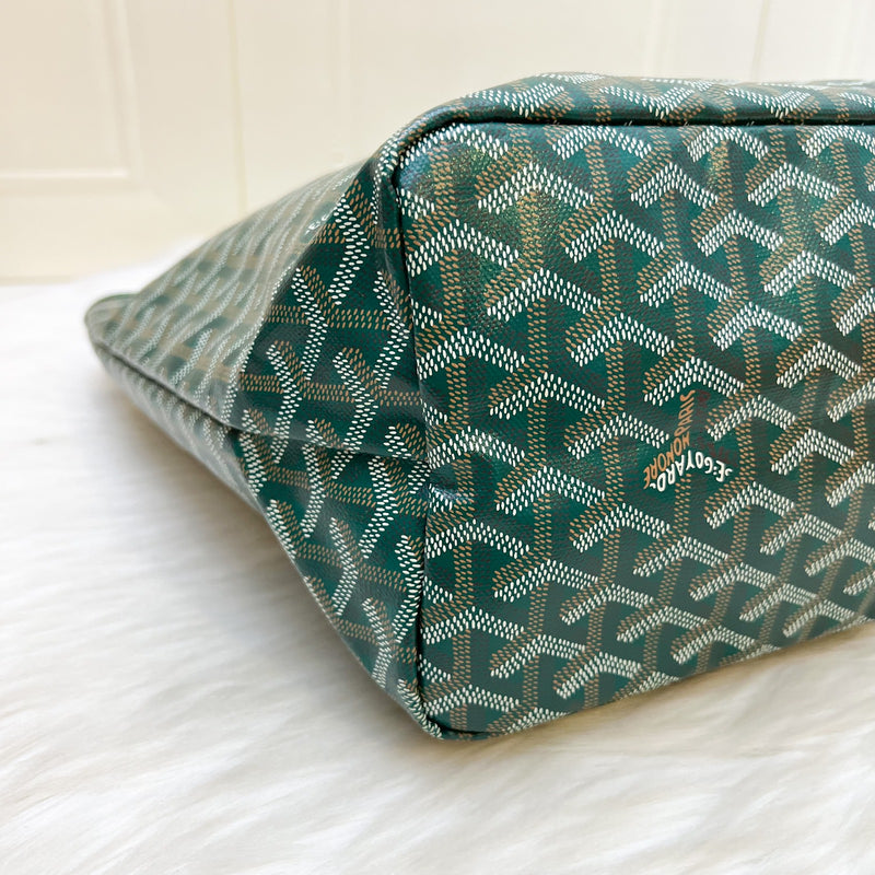 [Like New] Goyard Saint Louis PM Tote in Green Signature Goyardine Canvas