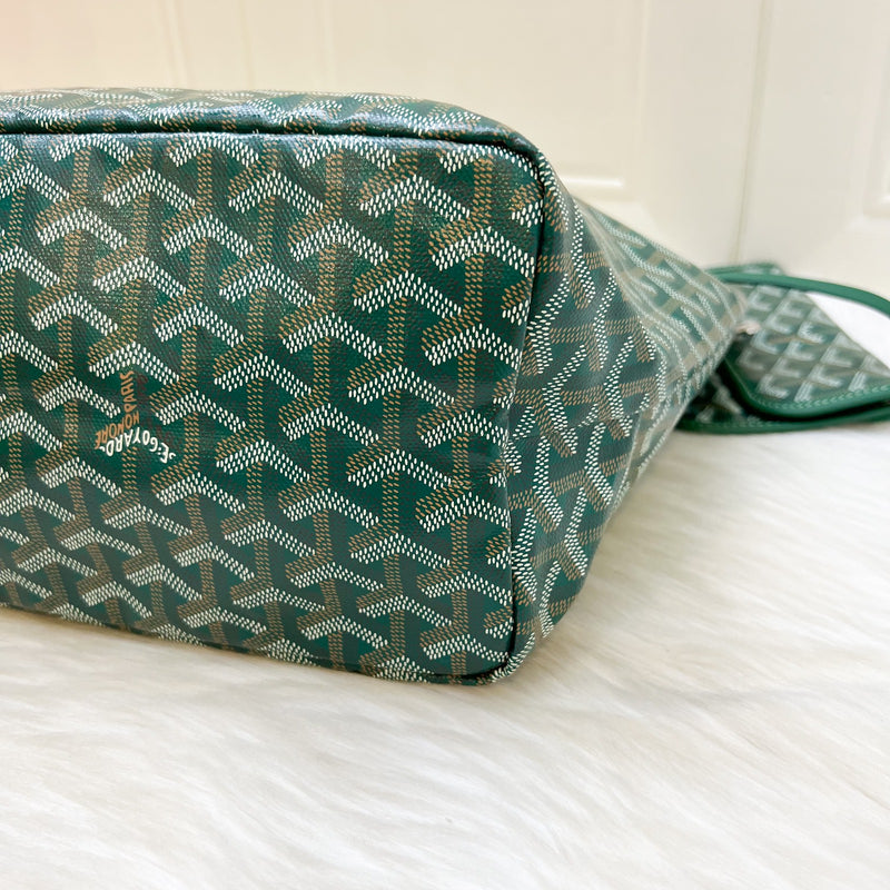 [Like New] Goyard Saint Louis PM Tote in Green Signature Goyardine Canvas