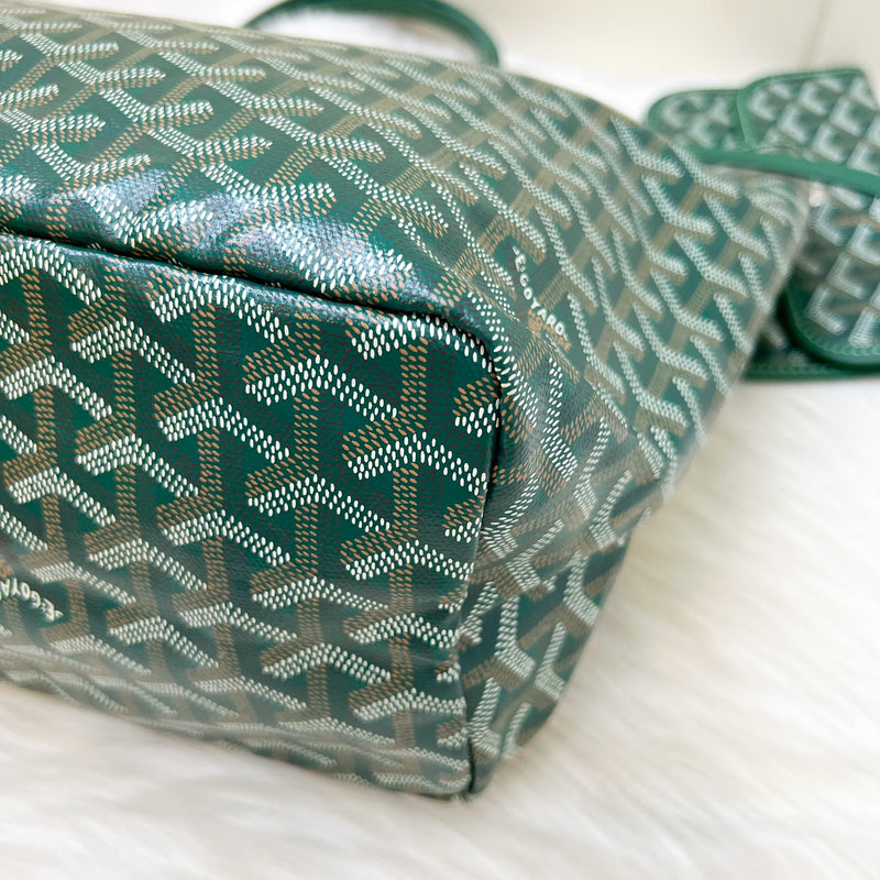 [Like New] Goyard Saint Louis PM Tote in Green Signature Goyardine Canvas
