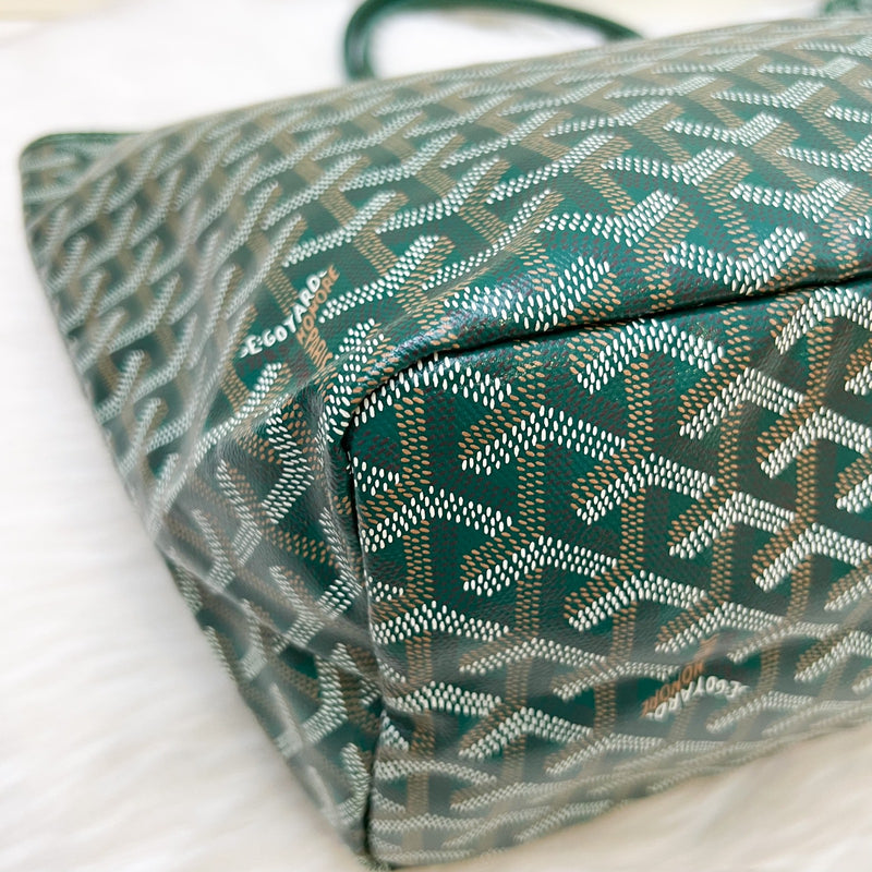 [Like New] Goyard Saint Louis PM Tote in Green Signature Goyardine Canvas