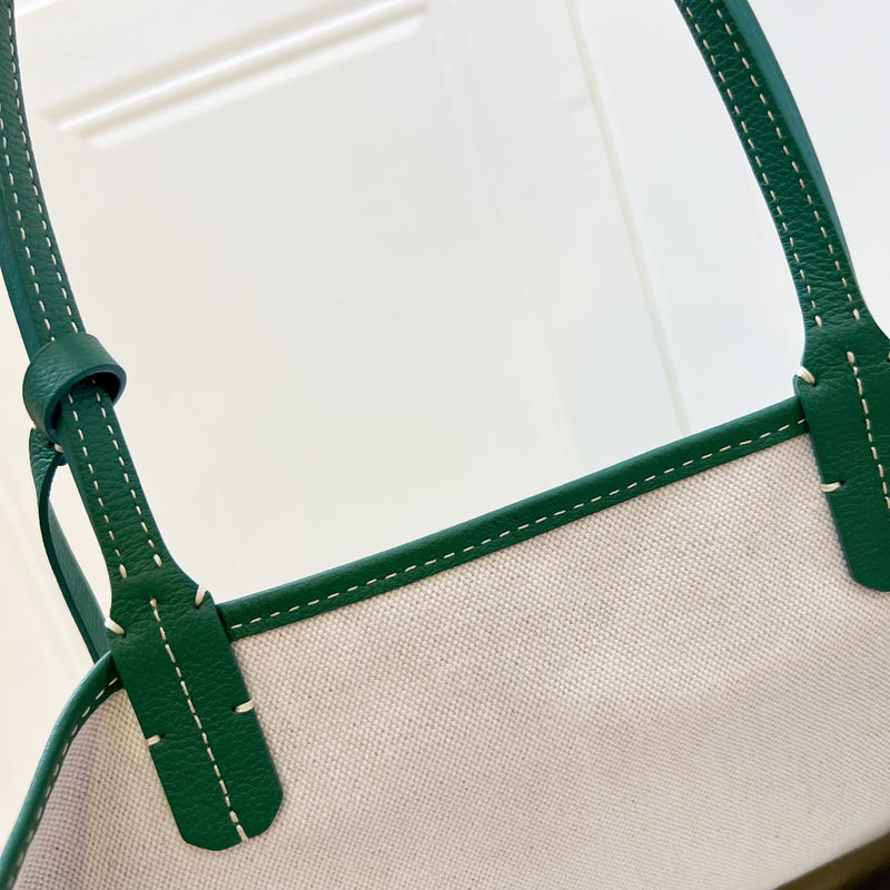 [Like New] Goyard Saint Louis PM Tote in Green Signature Goyardine Canvas