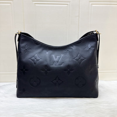LV CarryAll MM in Black Monogram Empreinte Leather and GHW (Model: M46289)