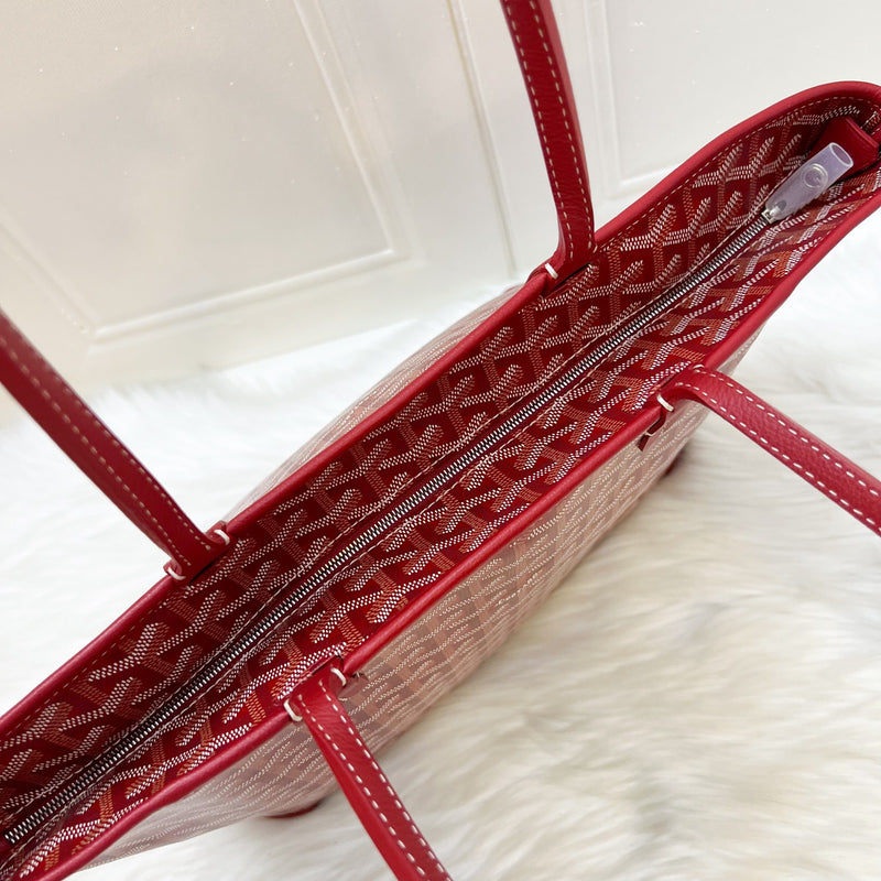 Goyard Artois PM Tote in Dark Red Rouge Signature Goyardine Canvas