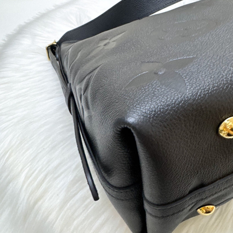 LV CarryAll MM in Black Monogram Empreinte Leather and GHW (Model: M46289)