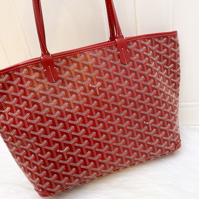 Goyard Artois PM Tote in Dark Red Rouge Signature Goyardine Canvas