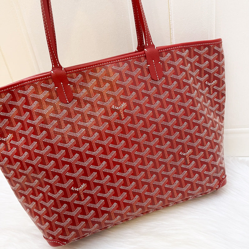 Goyard Artois PM Tote in Dark Red Rouge Signature Goyardine Canvas