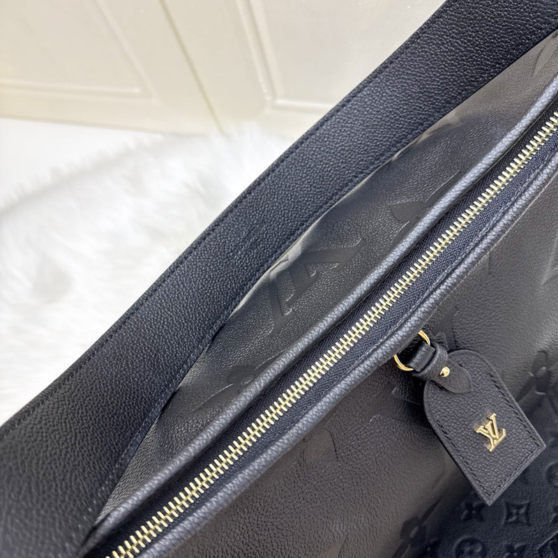 LV CarryAll MM in Black Monogram Empreinte Leather and GHW (Model: M46289)