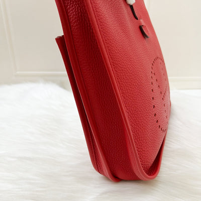 Hermes Evelyne 29 PM in Rouge Red Clemence Leather and PHW