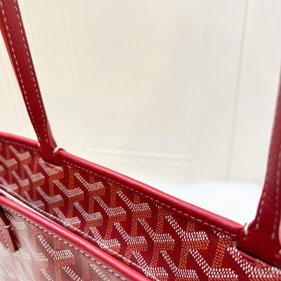 Goyard Artois PM Tote in Dark Red Rouge Signature Goyardine Canvas