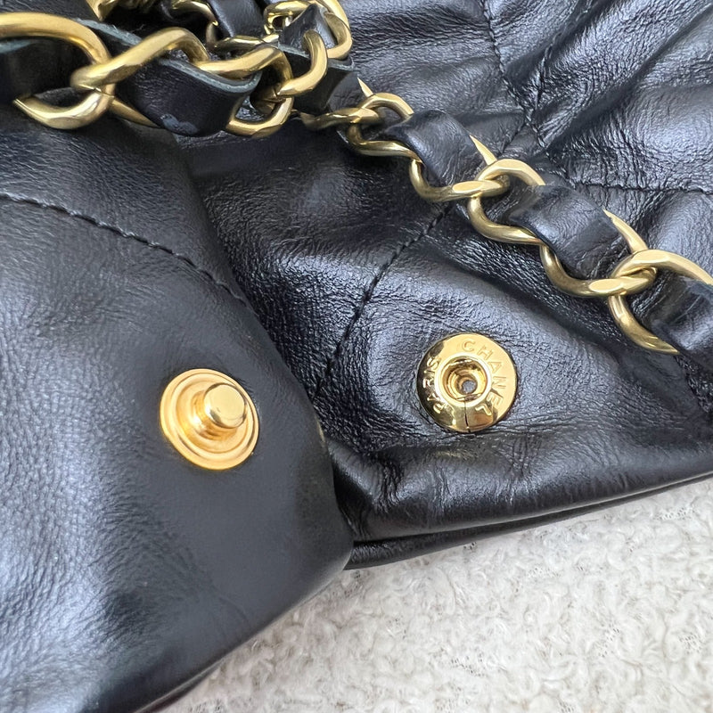 Chanel 22 Medium Hobo Handbag in Black Calfskin and AGHW
