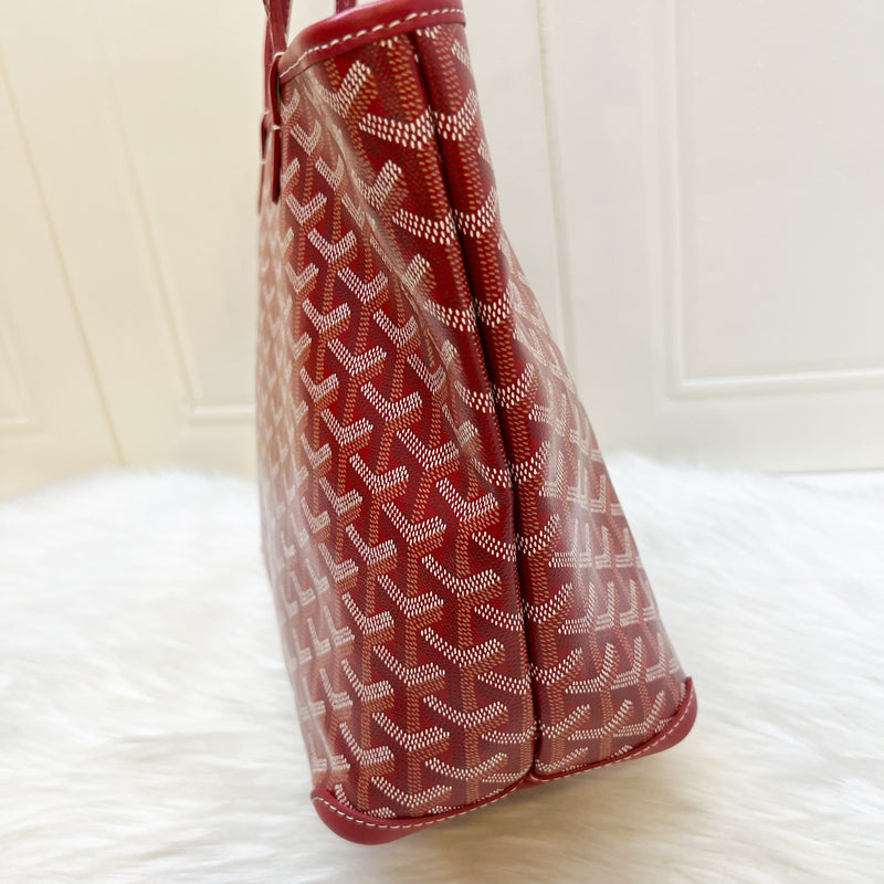 Goyard Artois PM Tote in Dark Red Rouge Signature Goyardine Canvas