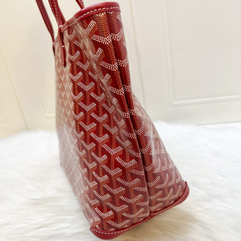 Goyard Artois PM Tote in Dark Red Rouge Signature Goyardine Canvas