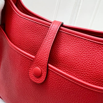 Hermes Evelyne 29 PM in Rouge Red Clemence Leather and PHW