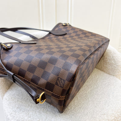 LV Neverfull PM (with Pouch) in Damier Ebene Canvas and GHW