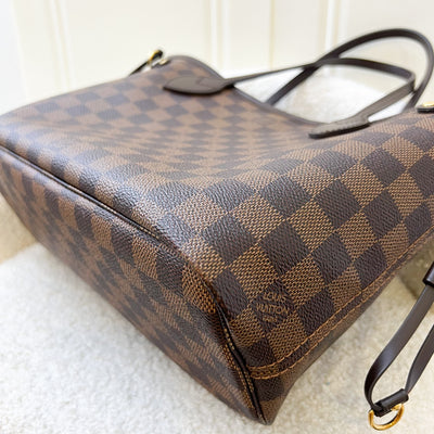 LV Neverfull PM (with Pouch) in Damier Ebene Canvas and GHW