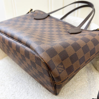 LV Neverfull PM (with Pouch) in Damier Ebene Canvas and GHW