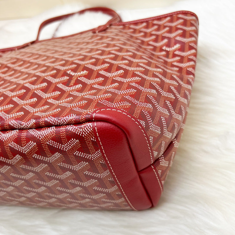 Goyard Artois PM Tote in Dark Red Rouge Signature Goyardine Canvas