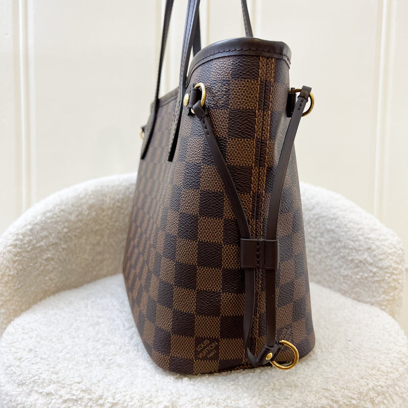LV Neverfull PM (with Pouch) in Damier Ebene Canvas and GHW