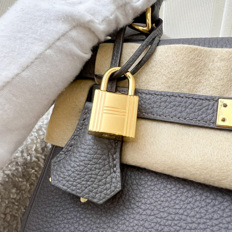 Hermes Kelly 25 in Gris Etain Togo Leather and GHW