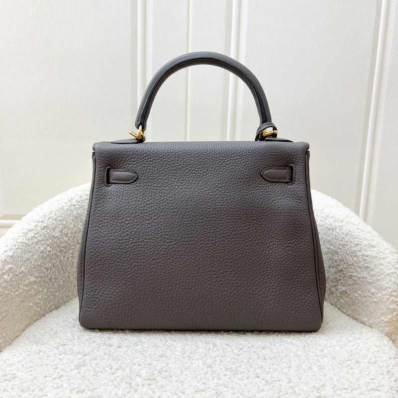 Hermes Kelly 25 in Gris Etain Togo Leather and GHW