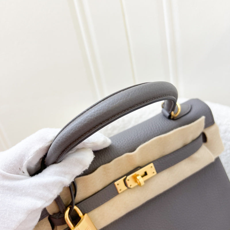 Hermes Kelly 25 in Gris Etain Togo Leather and GHW