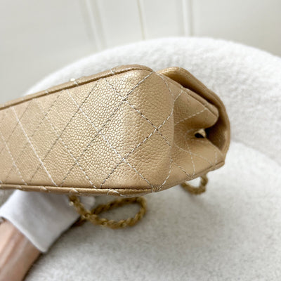 Chanel Classic Mini Rectangle Flap in Gold Caviar and AGHW