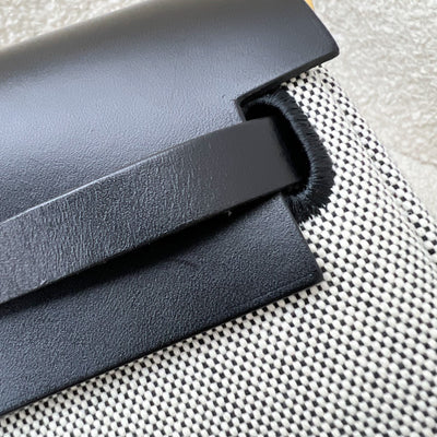 Hermes Mini Herbag Retourne in Ecru-Noir (Natural-Black) Toile H Viking Canvas, Noir (Black) Vache Hunter Leather and GHW
