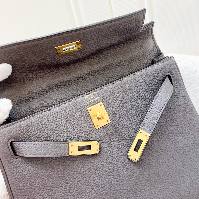 Hermes Kelly 25 in Gris Etain Togo Leather and GHW