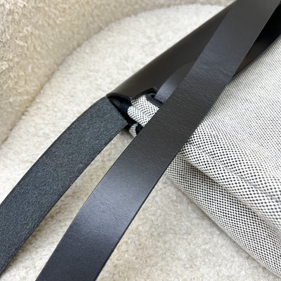 Hermes Mini Herbag Retourne in Ecru-Noir (Natural-Black) Toile H Viking Canvas, Noir (Black) Vache Hunter Leather and GHW