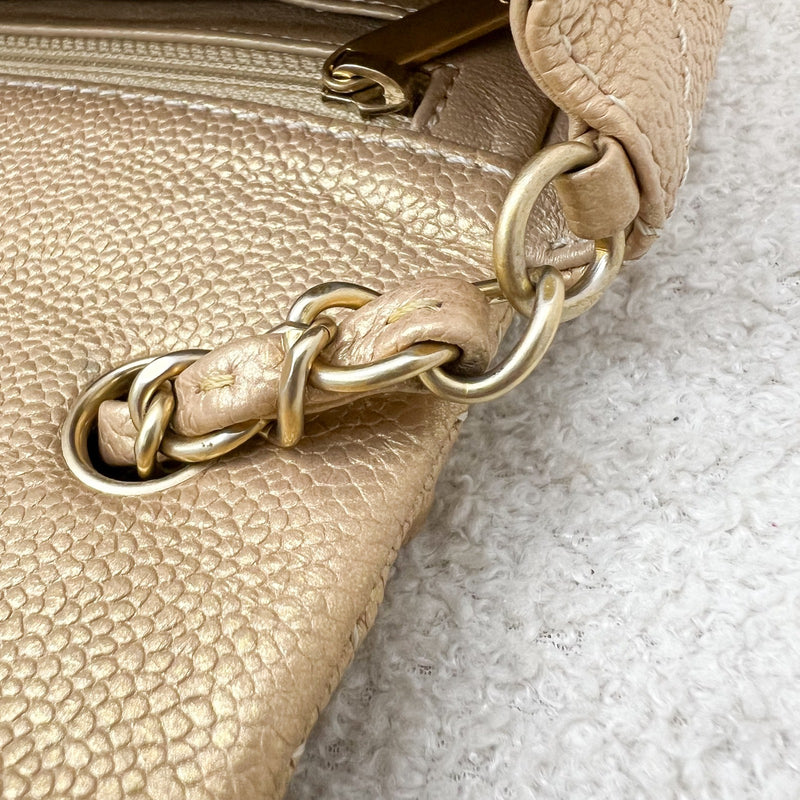 Chanel Classic Mini Rectangle Flap in Gold Caviar and AGHW