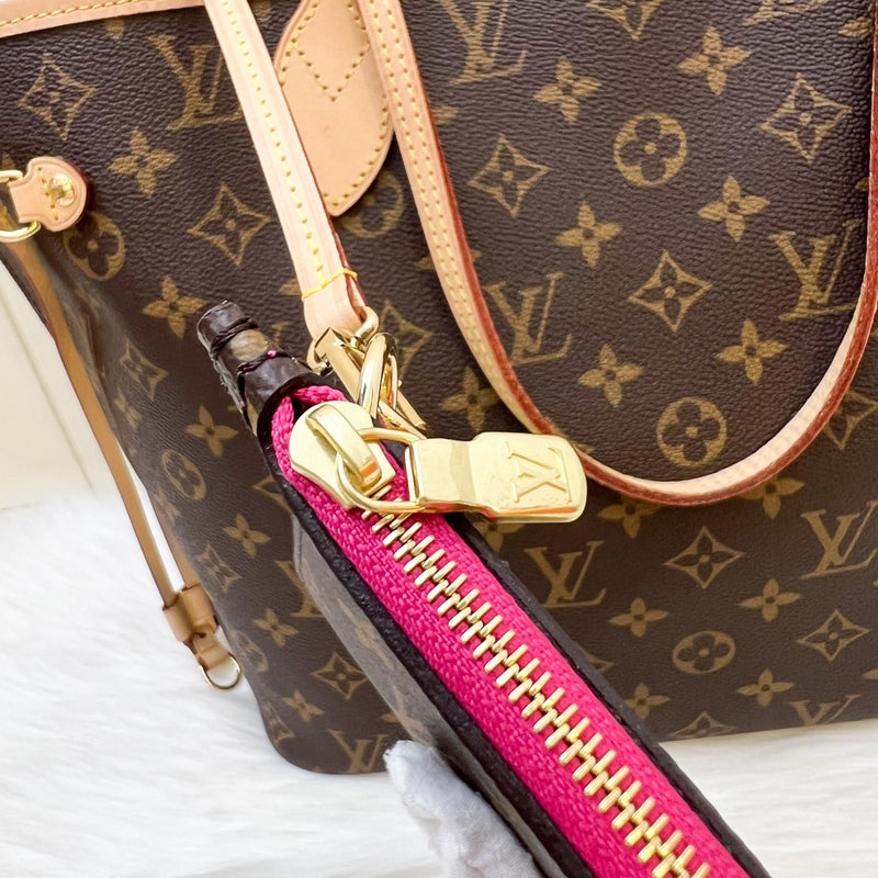 Louis Vuitton LV Neverfull MM in Monogram Canvas, Rouge Pivoine Interior and GHW