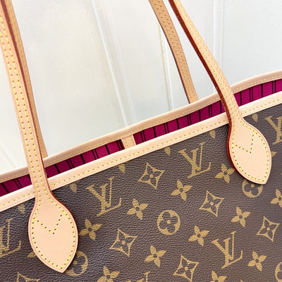 Louis Vuitton LV Neverfull MM in Monogram Canvas, Rouge Pivoine Interior and GHW