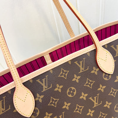 Louis Vuitton LV Neverfull MM in Monogram Canvas, Rouge Pivoine Interior and GHW