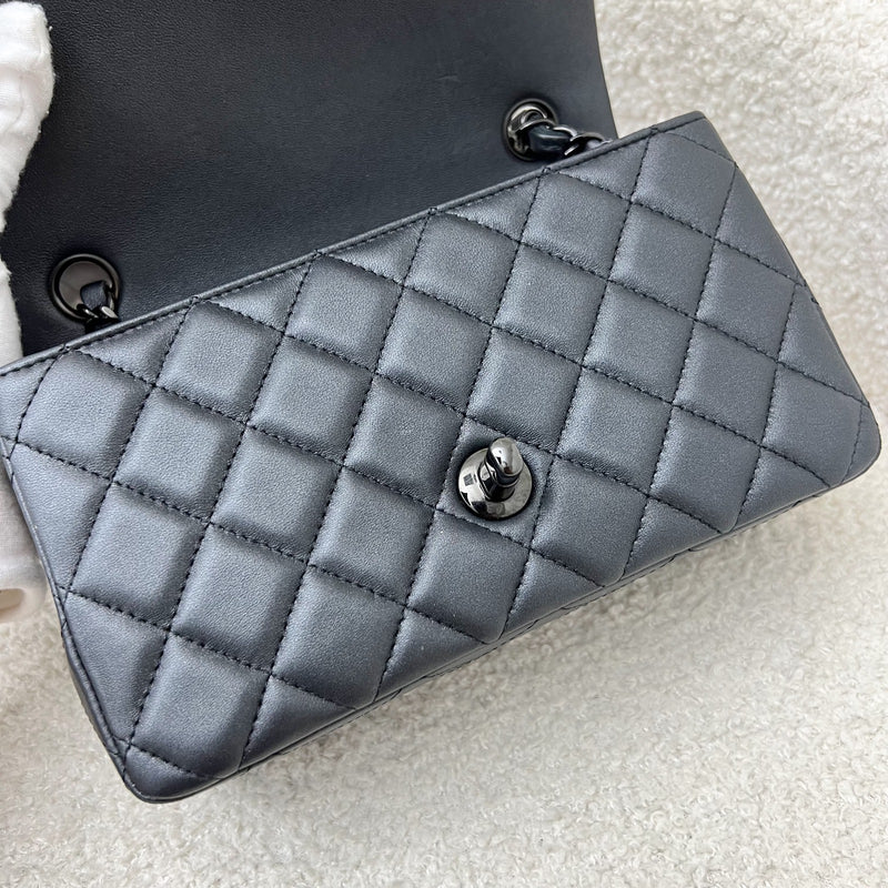 Chanel So Black Classic Mini Rectangle Flap in Black Lambskin and Black HW