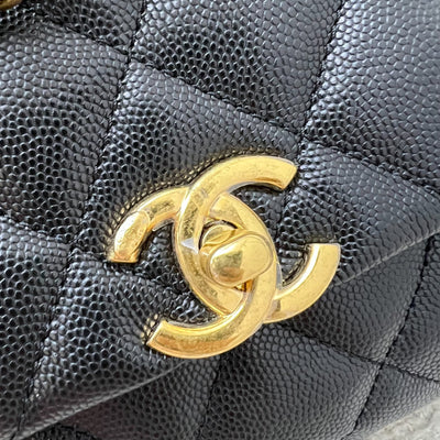 Chanel 22K Coco First Small Flap in Black Caviar and AGHW (Model: AS3633)