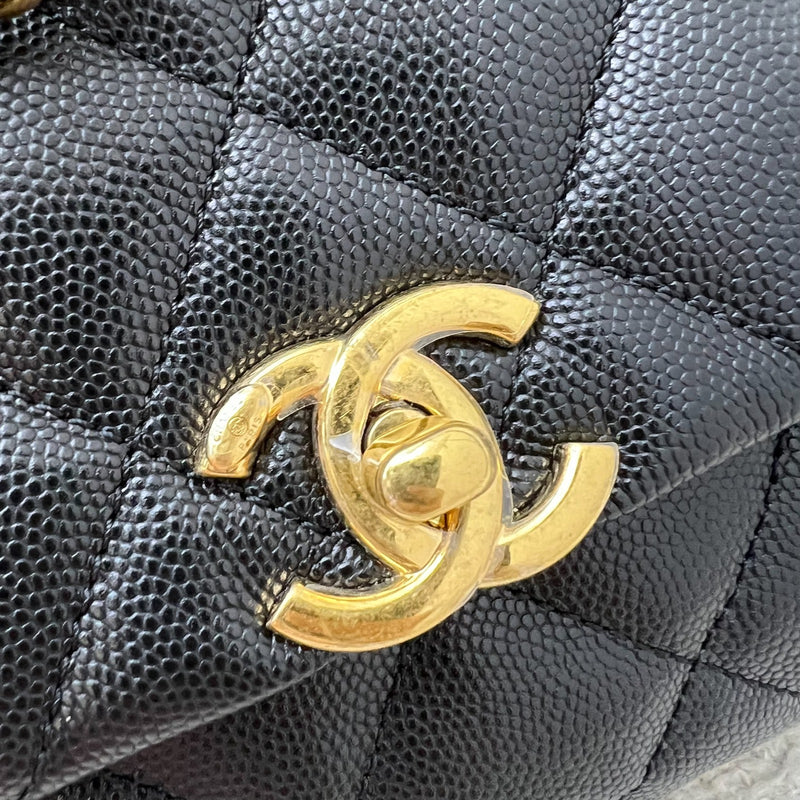Chanel 22K Coco First Small Flap in Black Caviar and AGHW (Model: AS3633)