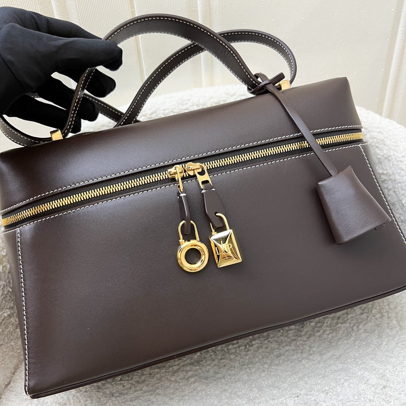 Loro Piana LP 27 Extra Bag in Dark Chocolate Licorice / Sun Gold Smooth Calfskin and GHW