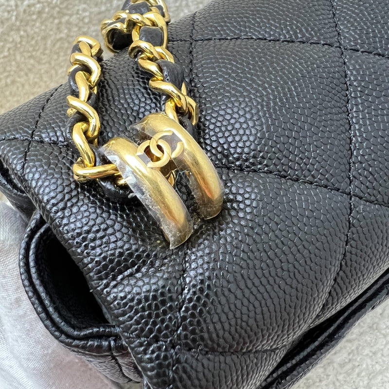 Chanel 22K Coco First Small Flap in Black Caviar and AGHW (Model: AS3633)
