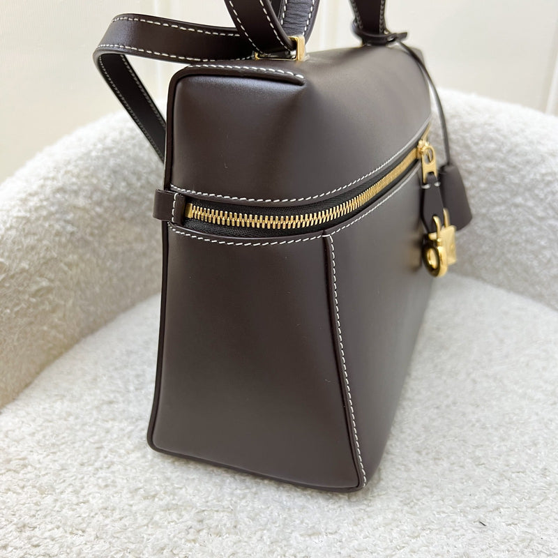 Loro Piana LP 27 Extra Bag in Dark Chocolate Licorice / Sun Gold Smooth Calfskin and GHW