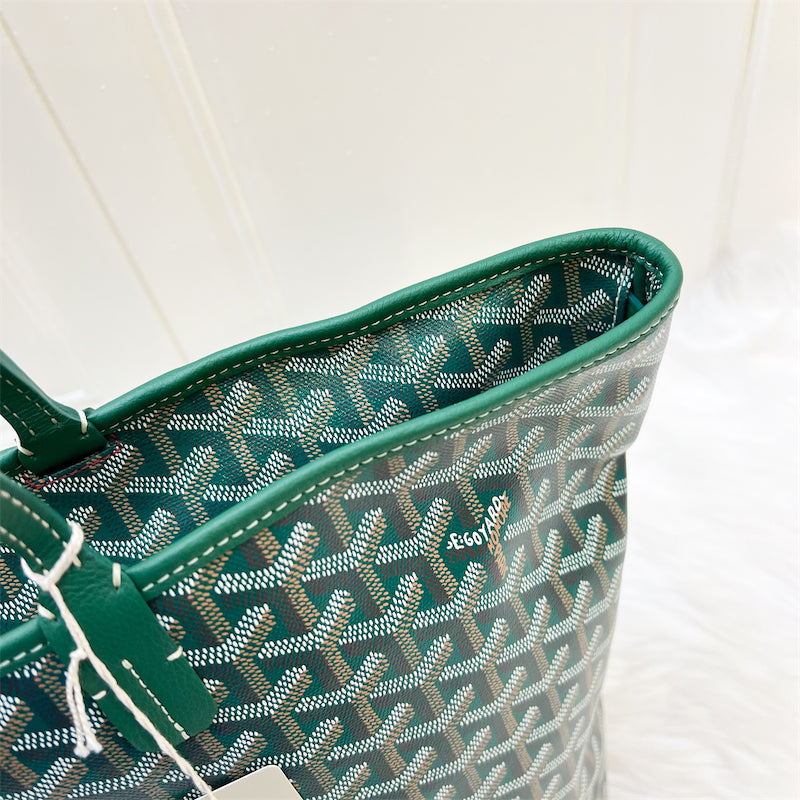 Goyard Artois MM in Green Signature Goyardine Canvas and Leather Trim