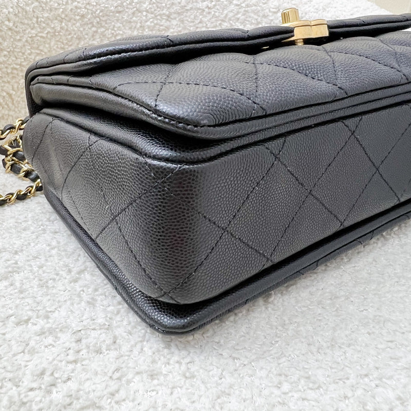 Chanel 22K Coco First Small Flap in Black Caviar and AGHW (Model: AS3633)